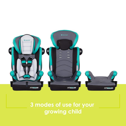 Hybrid SI 3-in-1 Combination Booster Seat, Dash Plum – Side-Impact Protection, 3-Stage Growth Design, Adjustable Headrest, Cushioned Comfort