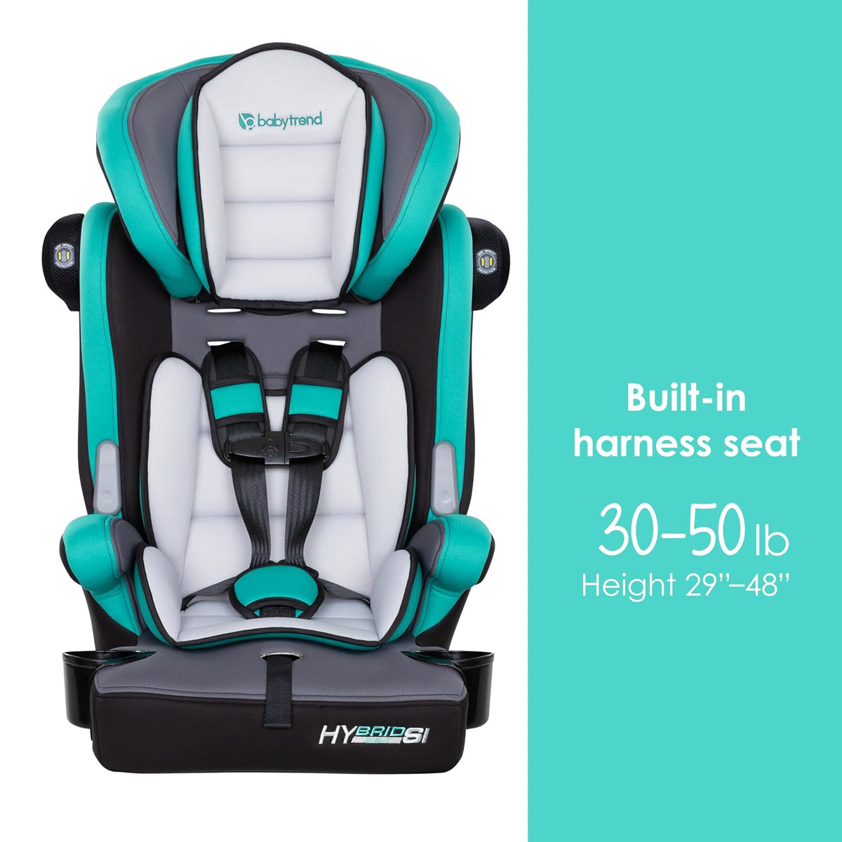 Hybrid SI 3-in-1 Combination Booster Seat, Dash Plum – Side-Impact Protection, 3-Stage Growth Design, Adjustable Headrest, Cushioned Comfort