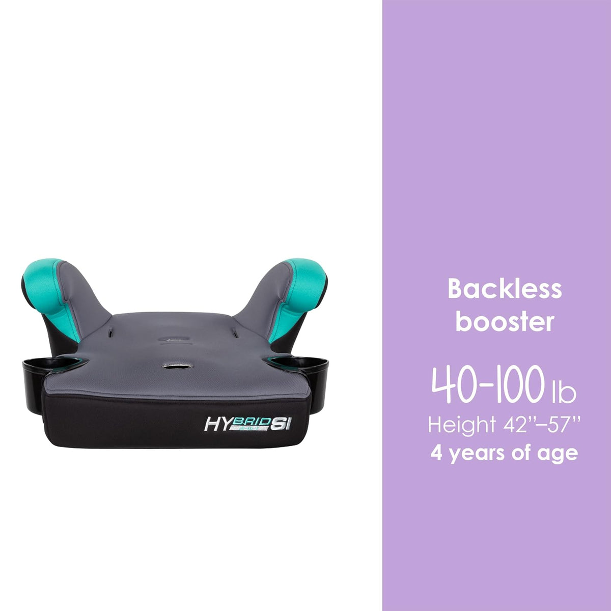 Hybrid SI 3-in-1 Combination Booster Seat, Dash Plum – Side-Impact Protection, 3-Stage Growth Design, Adjustable Headrest, Cushioned Comfort