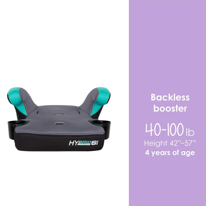 Hybrid SI 3-in-1 Combination Booster Seat, Dash Plum – Side-Impact Protection, 3-Stage Growth Design, Adjustable Headrest, Cushioned Comfort