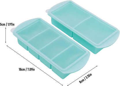 Silicone Freezer Tray with Lid, Large Ice Cube Mold for Soup Broth Sauce Storage Easy Release Flexible Base for Meal Prep and Portion Control(2 Cup and 4 Cup) (2PCS)