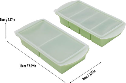 Silicone Freezer Tray with Lid, Large Ice Cube Mold for Soup Broth Sauce Storage Easy Release Flexible Base for Meal Prep and Portion Control(2 Cup and 4 Cup) (2PCS)