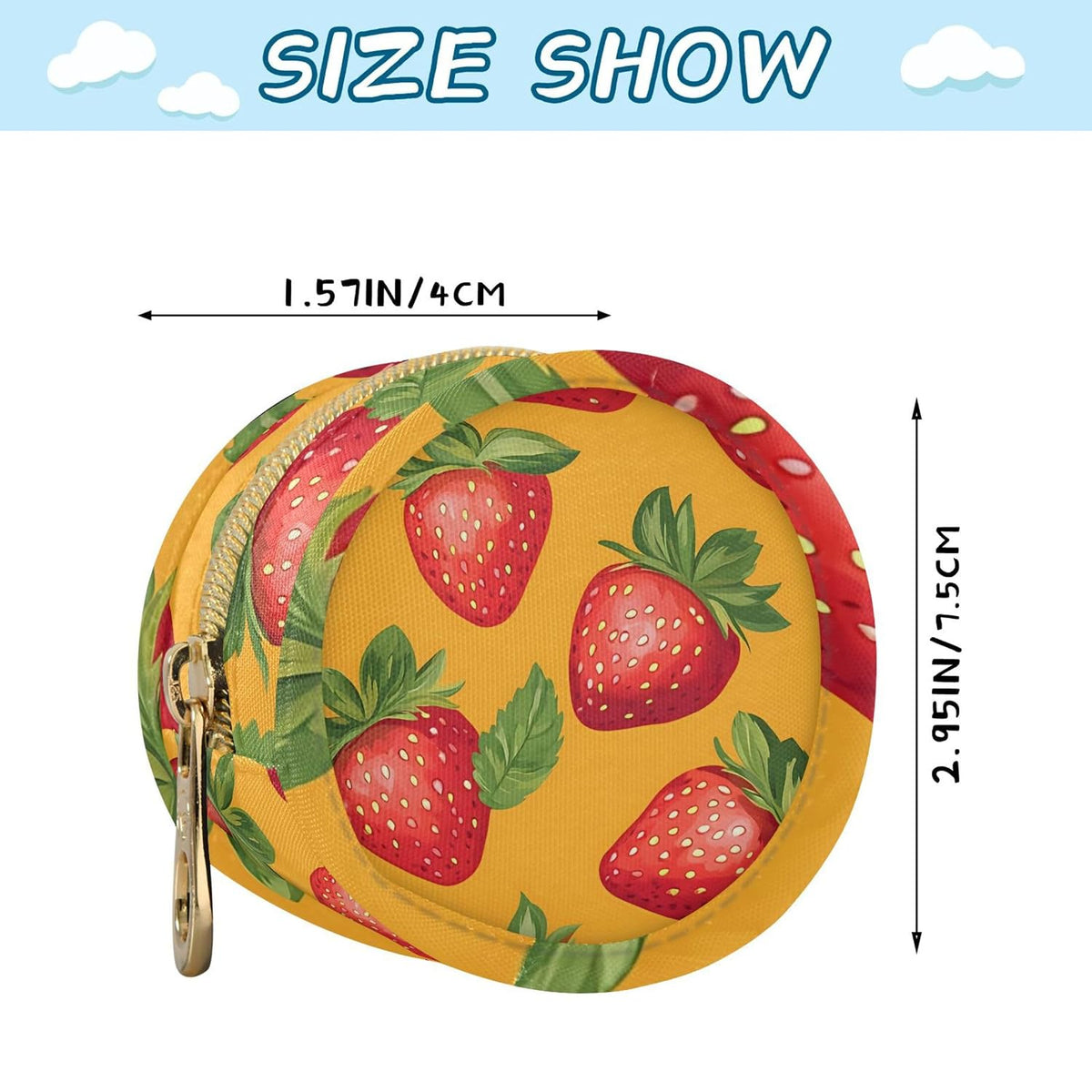 Delicious Strawberries Baby Pacifier Holder Case, Dustproof Portable Storage Box for Diaper Bag Purse, Pacifier Storage Container for Boys & Girls