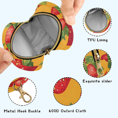 Delicious Strawberries Baby Pacifier Holder Case, Dustproof Portable Storage Box for Diaper Bag Purse, Pacifier Storage Container for Boys & Girls