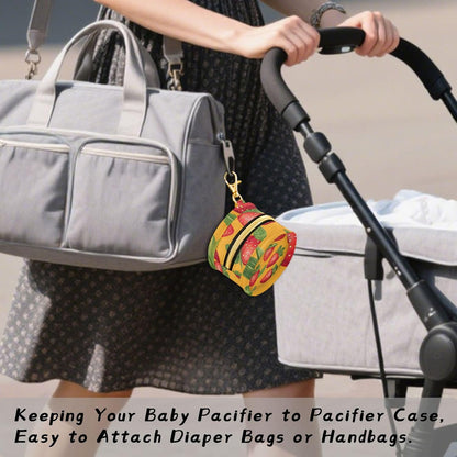 Delicious Strawberries Baby Pacifier Holder Case, Dustproof Portable Storage Box for Diaper Bag Purse, Pacifier Storage Container for Boys & Girls