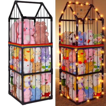 Plushies Toy Storage Organizer PVC Stuffed Animals Holder Kids Playroom Nursery Shelf