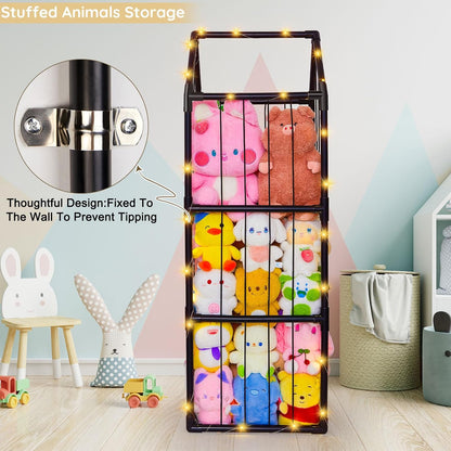 Plushies Toy Storage Organizer PVC Stuffed Animals Holder Kids Playroom Nursery Shelf