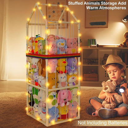 Plushies Toy Storage Organizer PVC Stuffed Animals Holder Kids Playroom Nursery Shelf