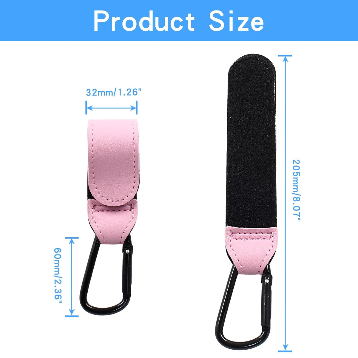 2 Pcs Stroller Hooks, Pink