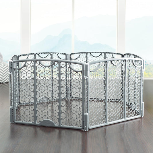 Versatile Play Space Adjustable Play Area, 6-Panel (Cool Gray)
