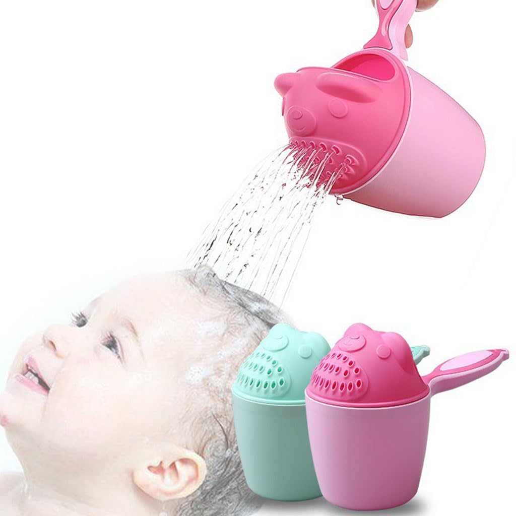 Cartoon Baby Bath Waterfall Rinser Kids Shampoo Rinse Cup Bath Shower Washing for Head Cup Baby Shower Spoons