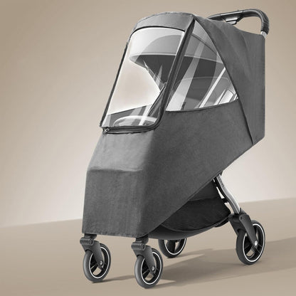 Universal Stroller Rain Cover, Windproof Coldproof Breathable for Toddler Travel Pushchair (Linen Blue)