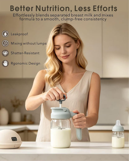 Glass Breast Milk Pitcher, Baby Formula Mixing Pitcher - 24oz, Grey