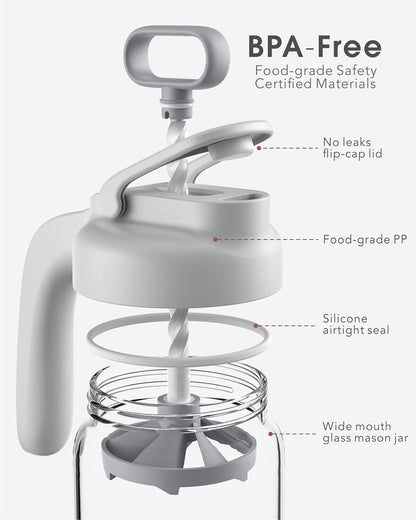 Glass Breast Milk Pitcher, Baby Formula Mixing Pitcher - 24oz, Grey