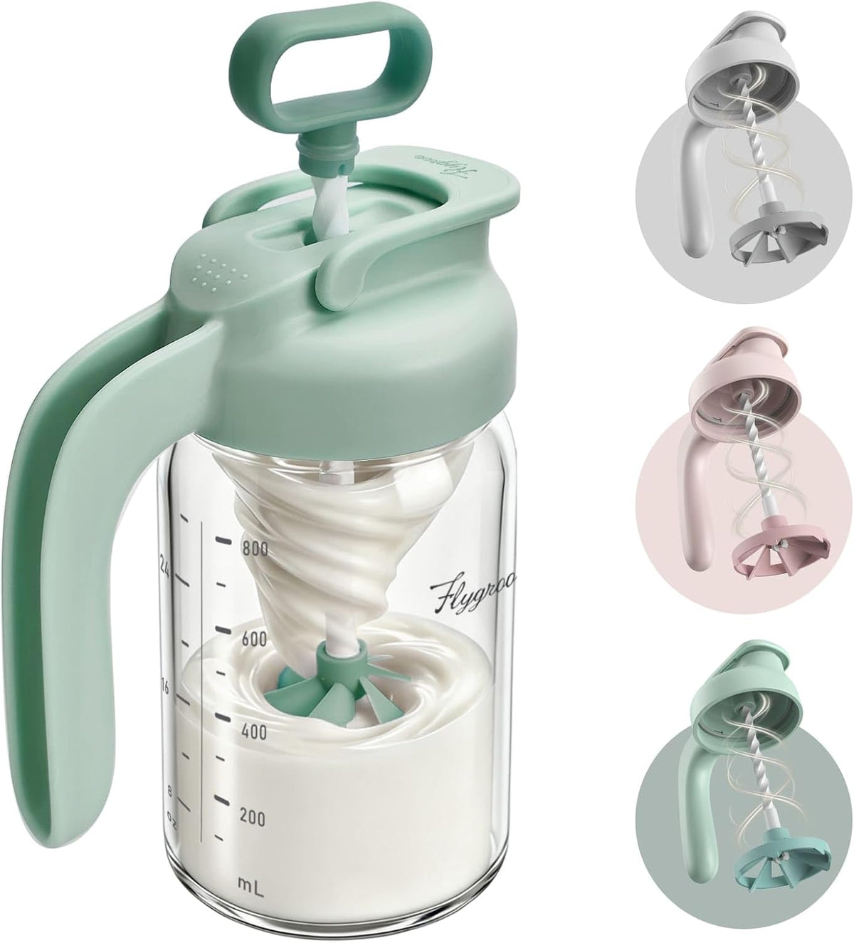 Glass Breast Milk Pitcher, Baby Formula Mixing Pitcher - 24oz, Grey