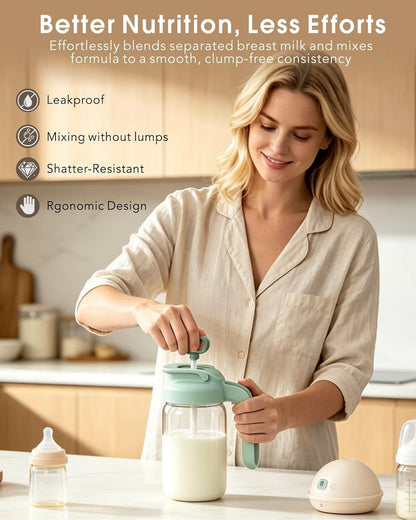 Glass Breast Milk Pitcher, Baby Formula Mixing Pitcher - 24oz, Grey
