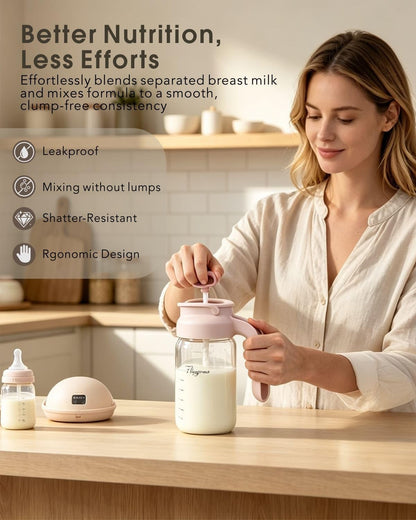 Glass Breast Milk Pitcher, Baby Formula Mixing Pitcher - 24oz, Grey