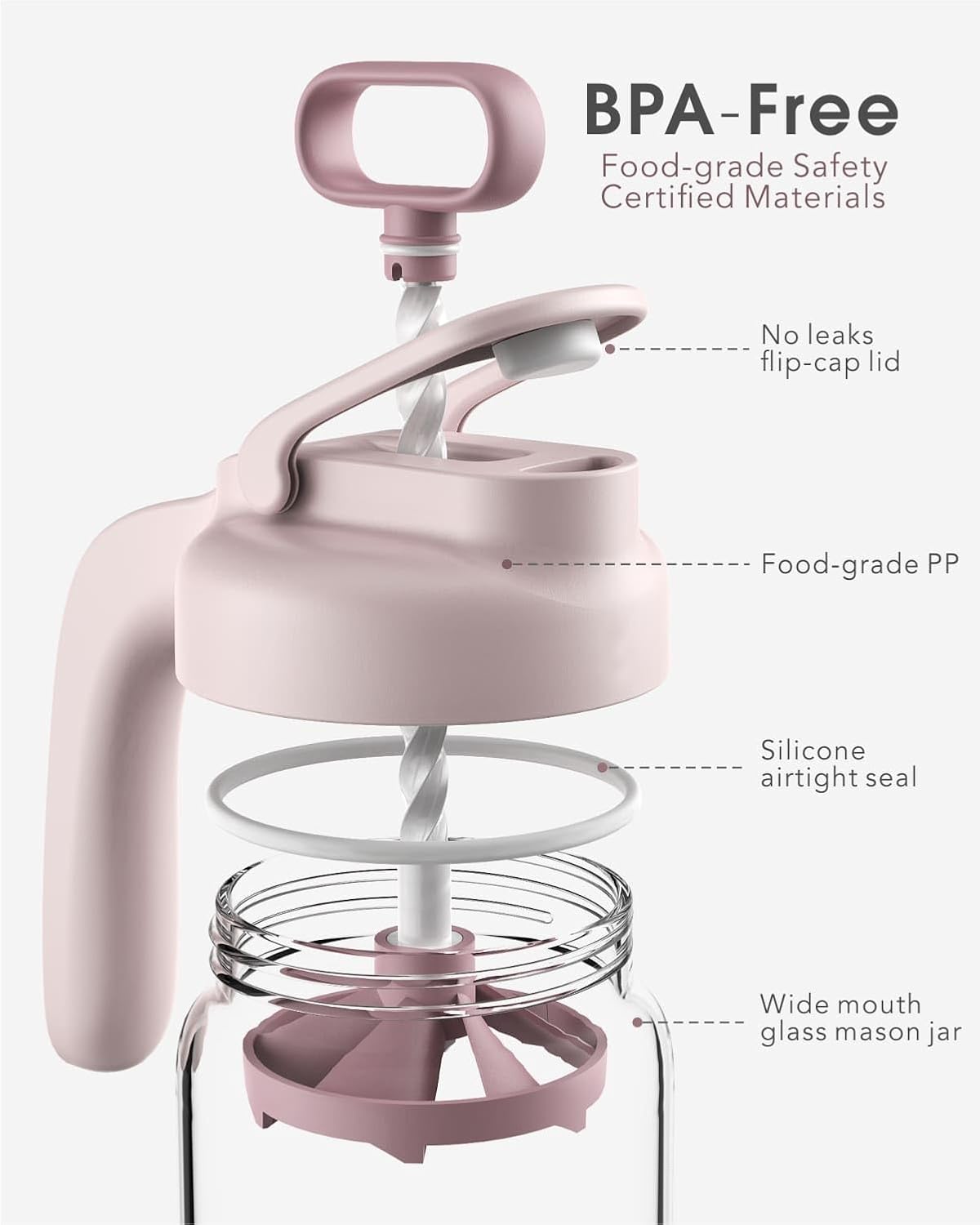 Glass Breast Milk Pitcher, Baby Formula Mixing Pitcher - 24oz, Grey