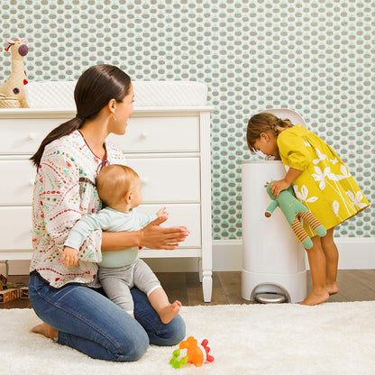 ® STEP™ Diaper Pail Powered by Arm & Hammer, #1 in Odor Control, Award-Winning, Includes 21 Snap, Seal & Toss™ Bags, 1 Starter Refill Ring, and 1 PUCK™ Baking Soda Cartridge
