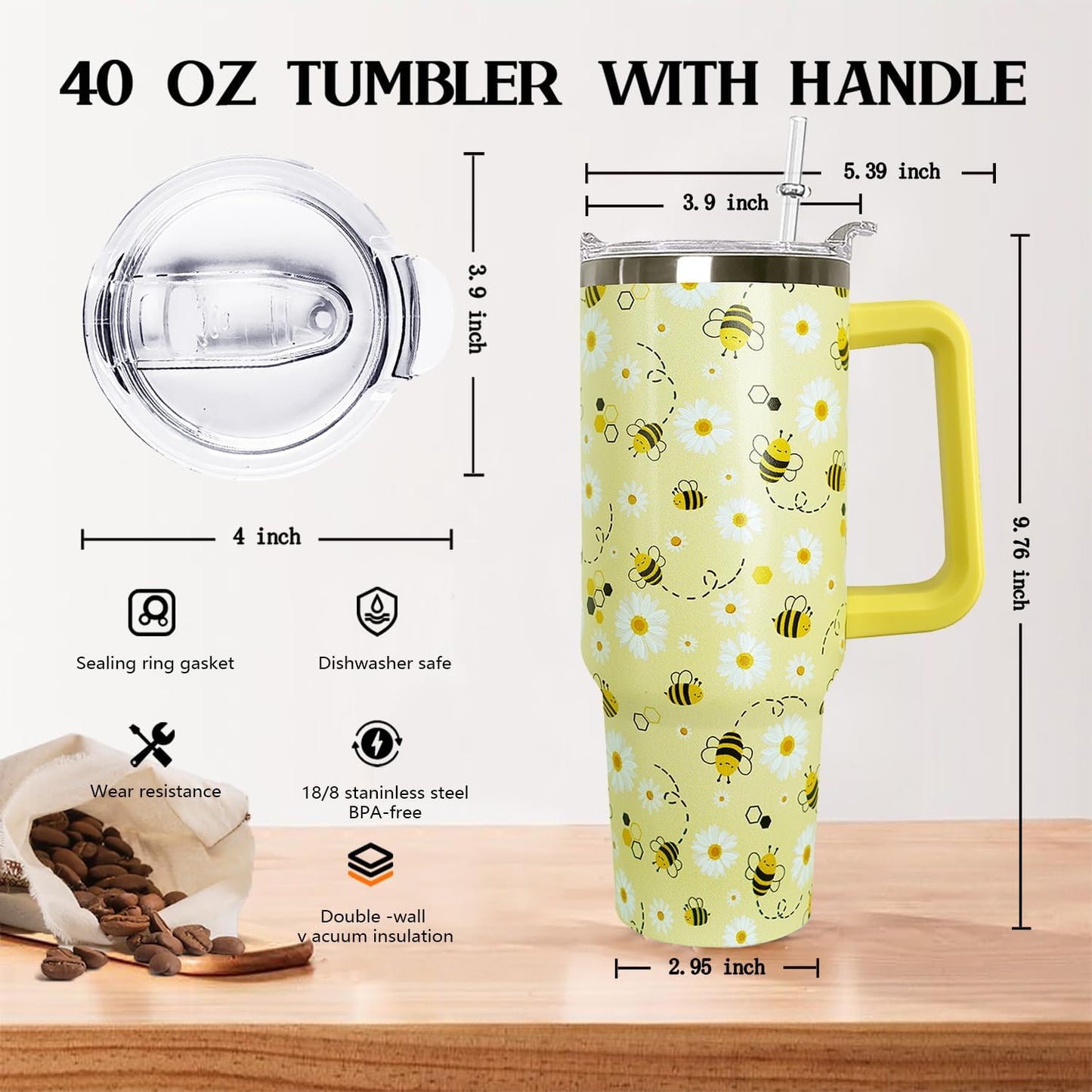 Ceovfoi 40 Oz Leopard & Zebra Print Tumbler With Handle, Lid & Straw - Insulated Travel Coffee Mug Water Bottle, Animal Print Gifts for Women Men