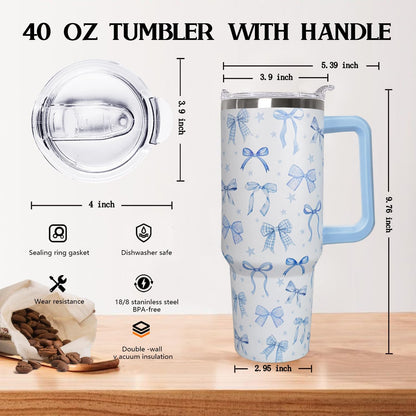 Ceovfoi 40 Oz Leopard & Zebra Print Tumbler With Handle, Lid & Straw - Insulated Travel Coffee Mug Water Bottle, Animal Print Gifts for Women Men