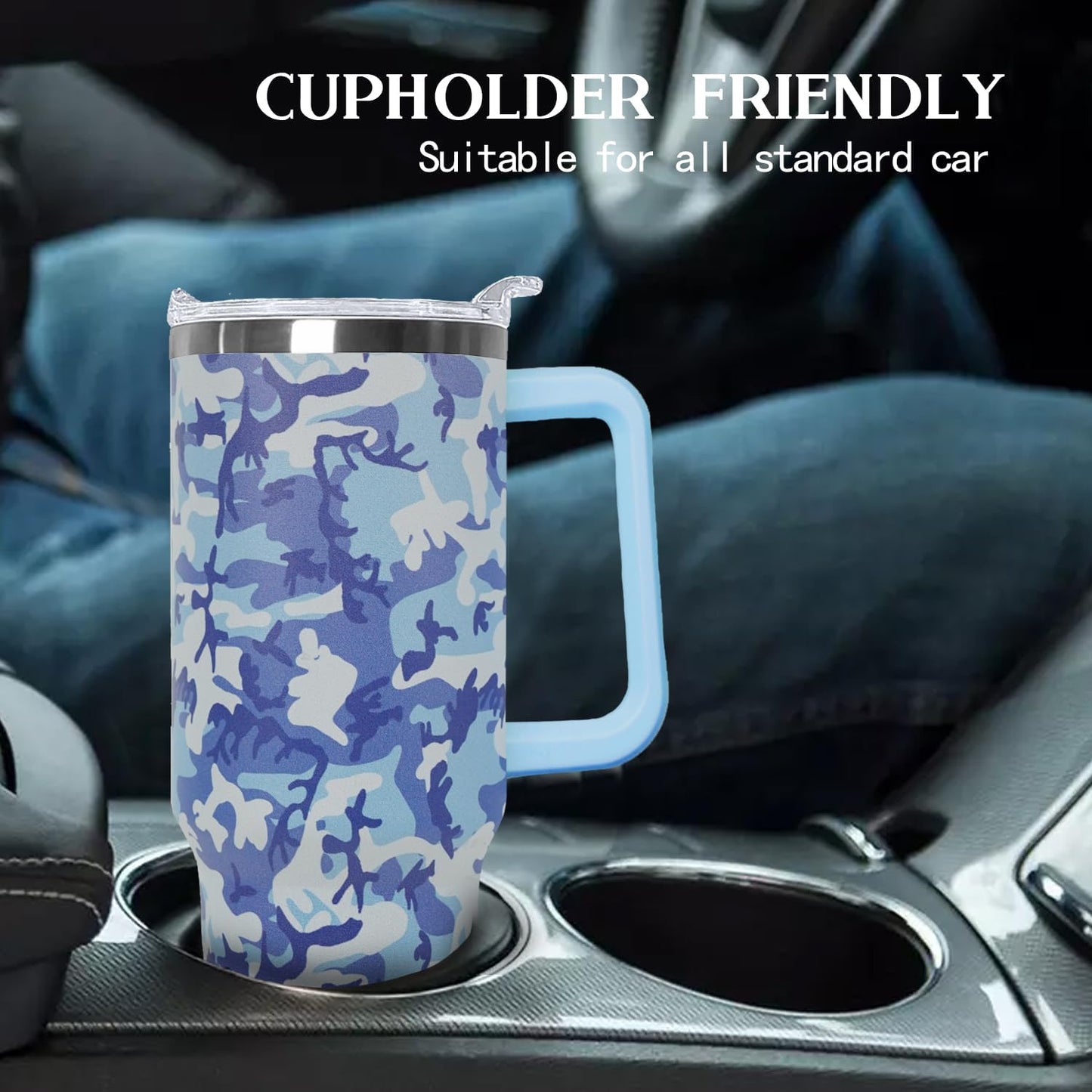 Ceovfoi 40 Oz Leopard & Zebra Print Tumbler With Handle, Lid & Straw - Insulated Travel Coffee Mug Water Bottle, Animal Print Gifts for Women Men