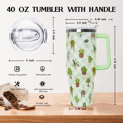 Ceovfoi 40 Oz Leopard & Zebra Print Tumbler With Handle, Lid & Straw - Insulated Travel Coffee Mug Water Bottle, Animal Print Gifts for Women Men