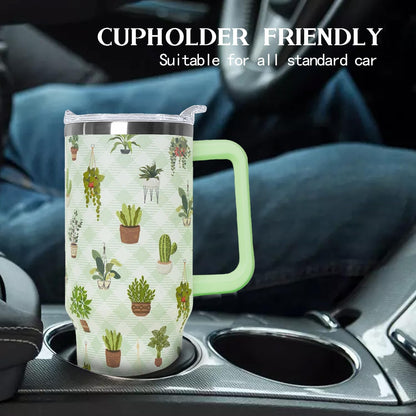 Ceovfoi 40 Oz Leopard & Zebra Print Tumbler With Handle, Lid & Straw - Insulated Travel Coffee Mug Water Bottle, Animal Print Gifts for Women Men