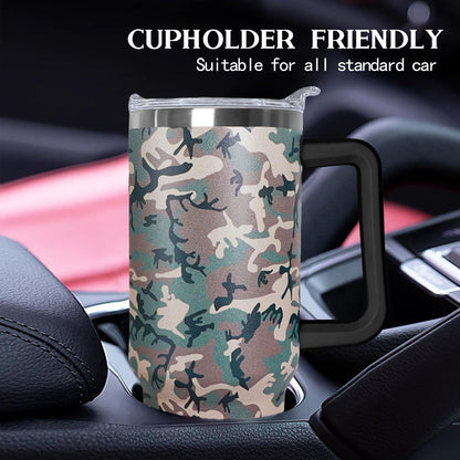 Ceovfoi 40 Oz Leopard & Zebra Print Tumbler With Handle, Lid & Straw - Insulated Travel Coffee Mug Water Bottle, Animal Print Gifts for Women Men