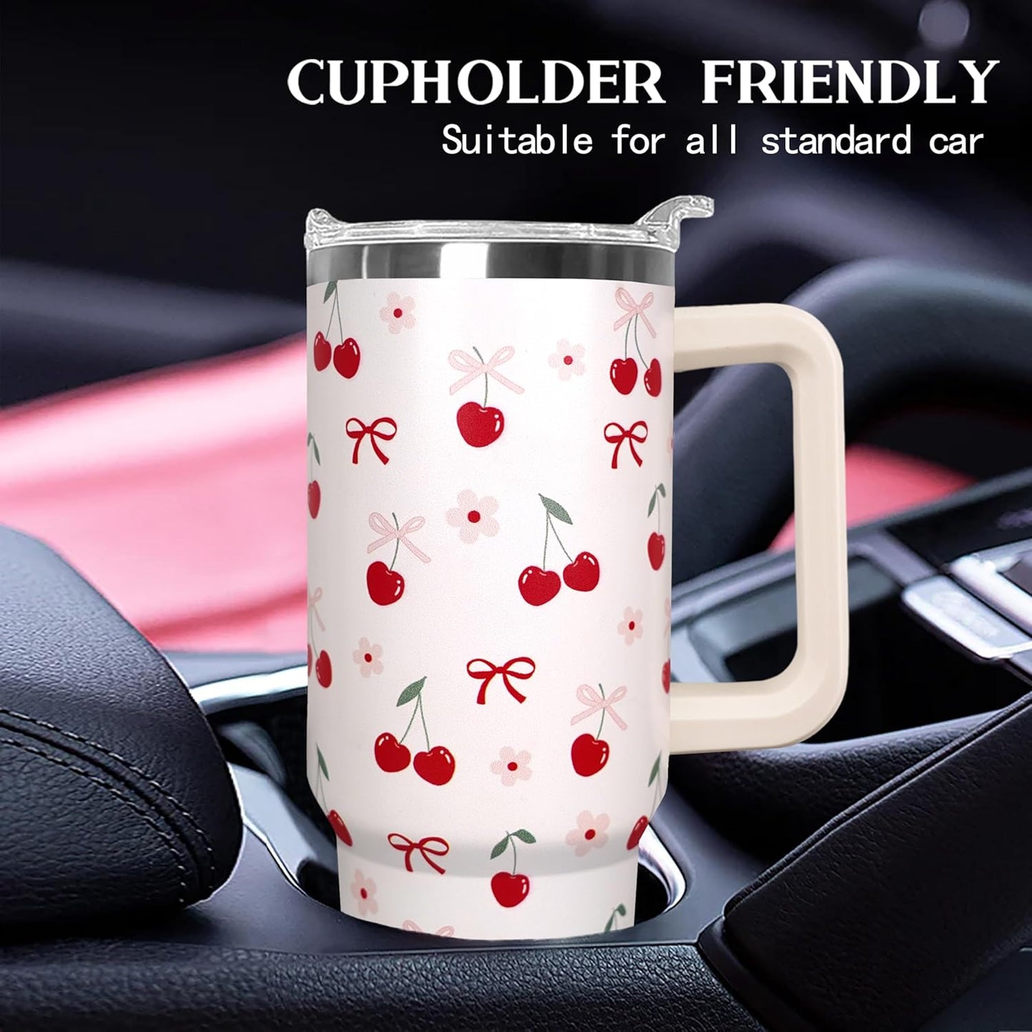 Ceovfoi 40 Oz Leopard & Zebra Print Tumbler With Handle, Lid & Straw - Insulated Travel Coffee Mug Water Bottle, Animal Print Gifts for Women Men