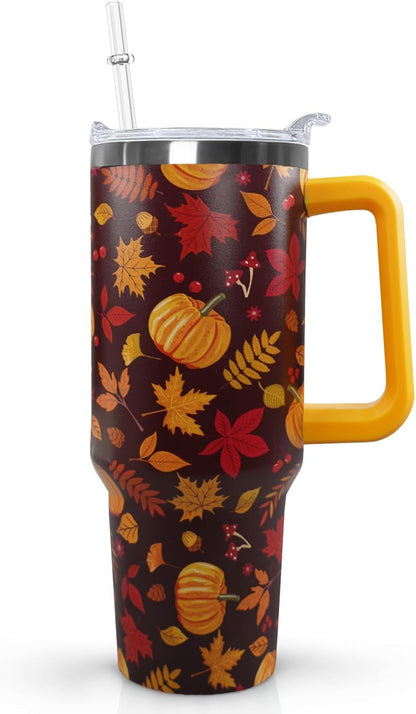 Ceovfoi 40 Oz Leopard & Zebra Print Tumbler With Handle, Lid & Straw - Insulated Travel Coffee Mug Water Bottle, Animal Print Gifts for Women Men
