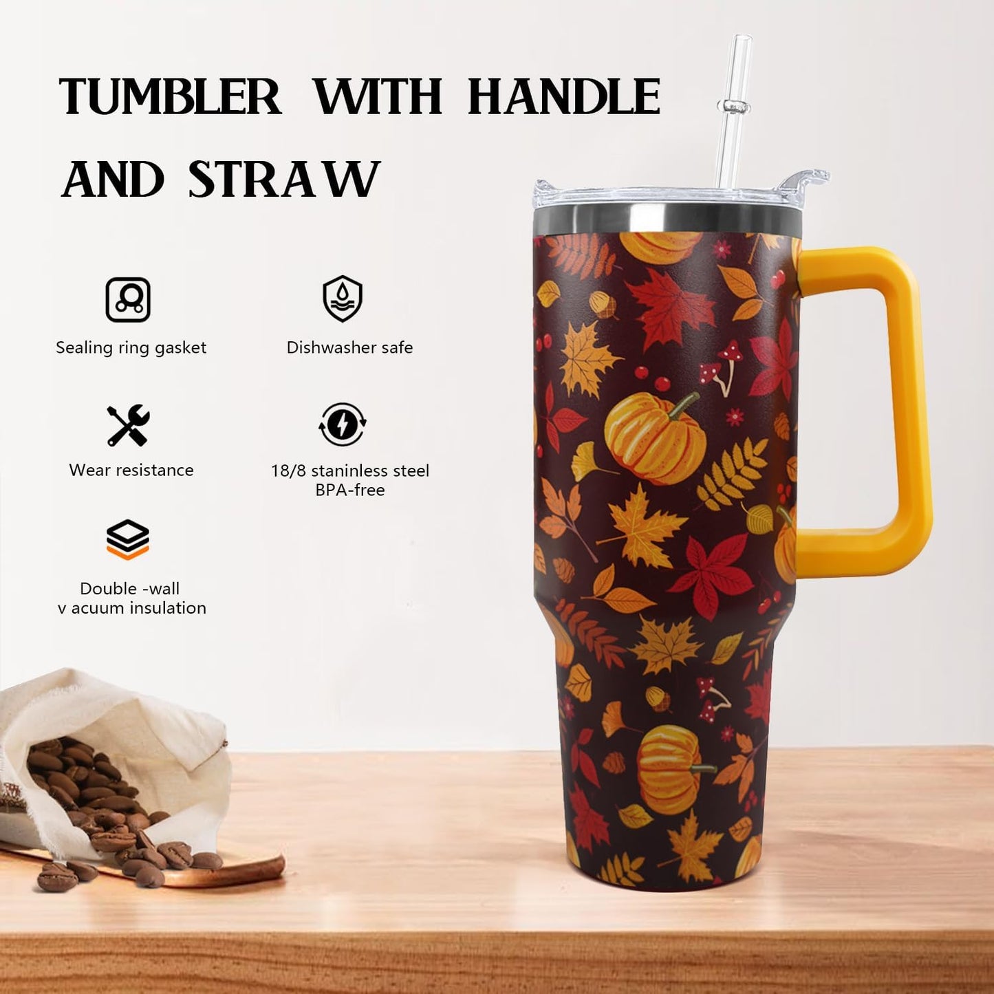 Ceovfoi 40 Oz Leopard & Zebra Print Tumbler With Handle, Lid & Straw - Insulated Travel Coffee Mug Water Bottle, Animal Print Gifts for Women Men