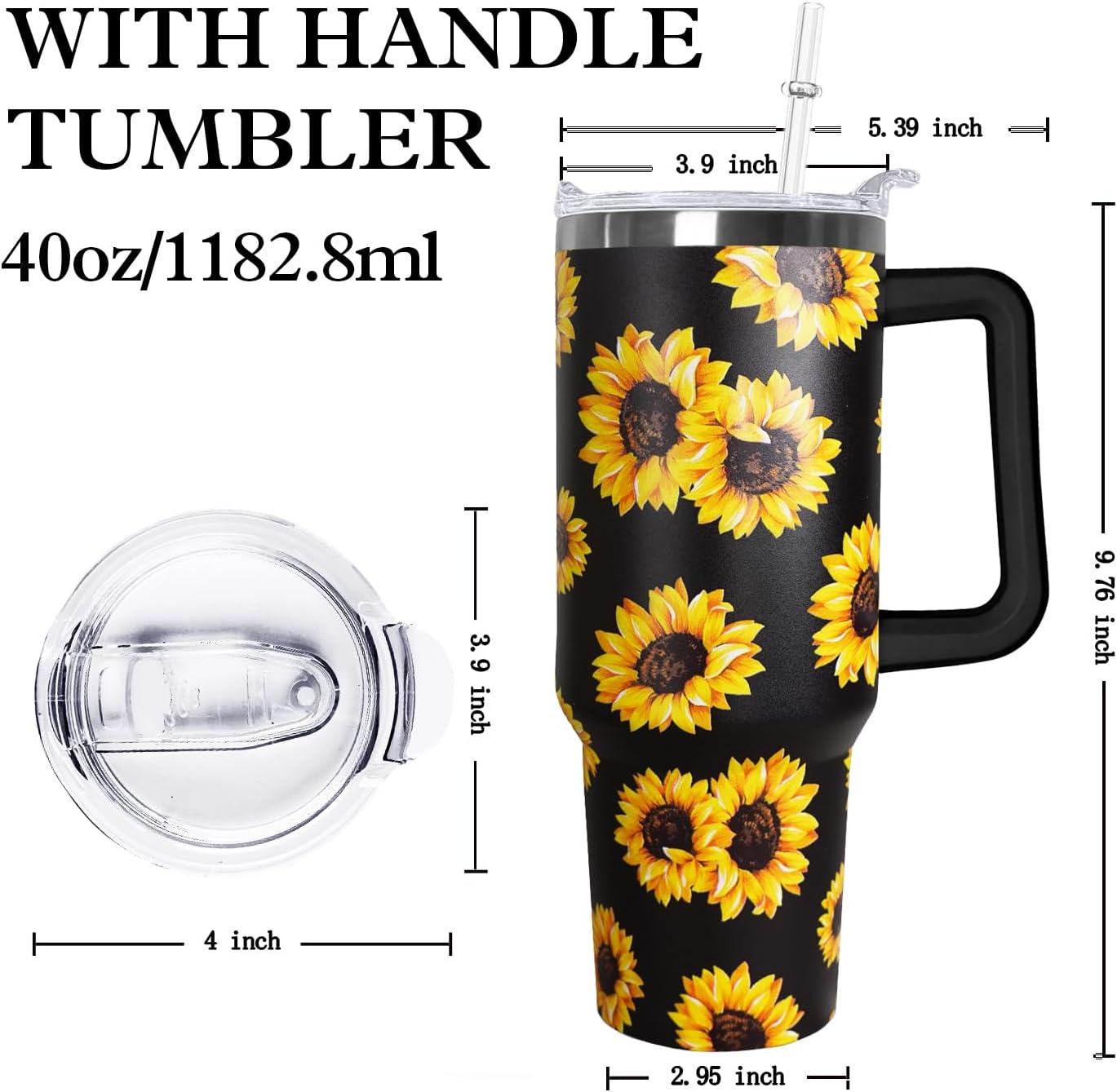 Ceovfoi 40 Oz Leopard & Zebra Print Tumbler With Handle, Lid & Straw - Insulated Travel Coffee Mug Water Bottle, Animal Print Gifts for Women Men