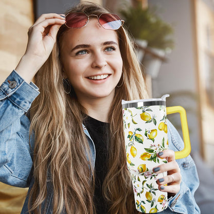 Ceovfoi 40 Oz Leopard & Zebra Print Tumbler With Handle, Lid & Straw - Insulated Travel Coffee Mug Water Bottle, Animal Print Gifts for Women Men