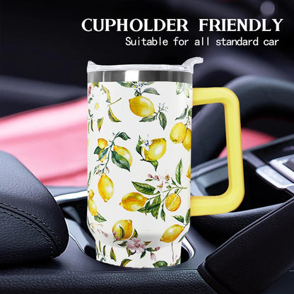 Ceovfoi 40 Oz Leopard & Zebra Print Tumbler With Handle, Lid & Straw - Insulated Travel Coffee Mug Water Bottle, Animal Print Gifts for Women Men