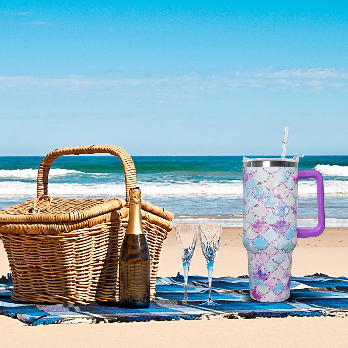 Ceovfoi 40 Oz Leopard & Zebra Print Tumbler With Handle, Lid & Straw - Insulated Travel Coffee Mug Water Bottle, Animal Print Gifts for Women Men