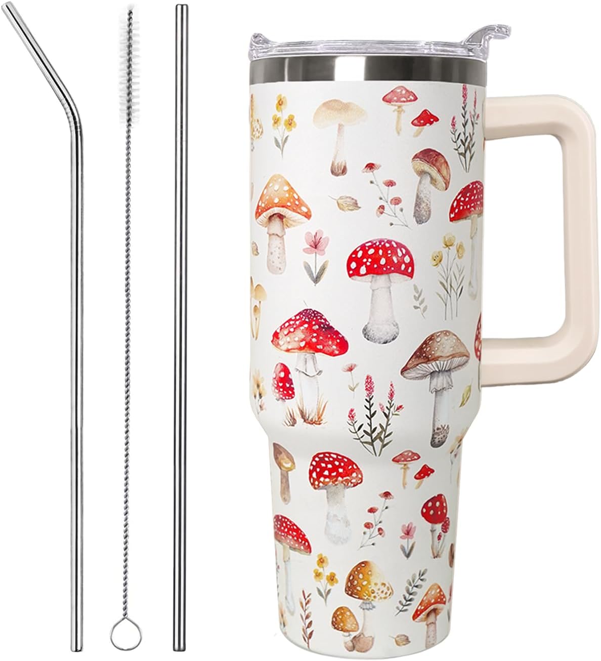 Ceovfoi 40 Oz Leopard & Zebra Print Tumbler With Handle, Lid & Straw - Insulated Travel Coffee Mug Water Bottle, Animal Print Gifts for Women Men