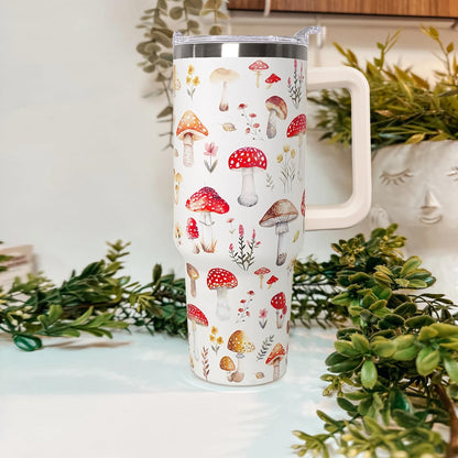 Ceovfoi 40 Oz Leopard & Zebra Print Tumbler With Handle, Lid & Straw - Insulated Travel Coffee Mug Water Bottle, Animal Print Gifts for Women Men