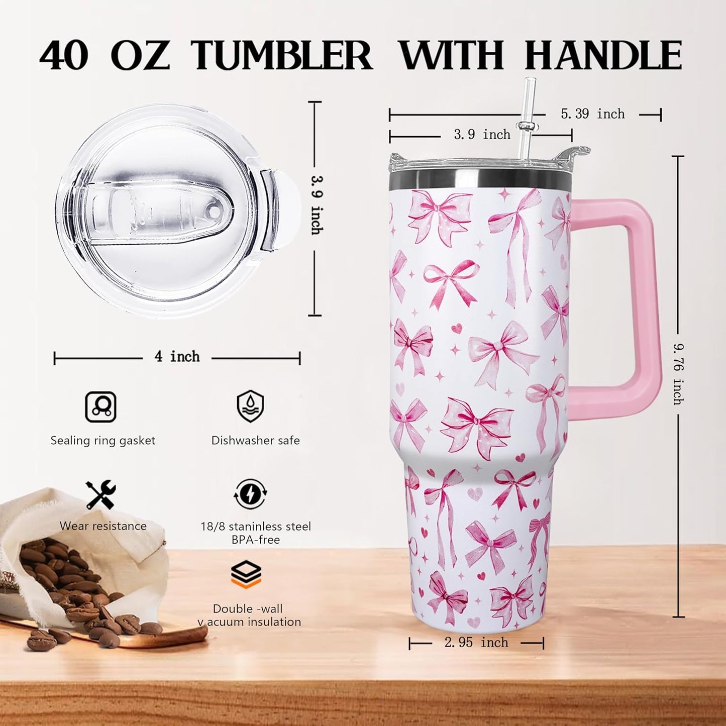 Ceovfoi 40 Oz Leopard & Zebra Print Tumbler With Handle, Lid & Straw - Insulated Travel Coffee Mug Water Bottle, Animal Print Gifts for Women Men