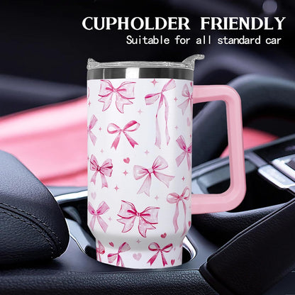 Ceovfoi 40 Oz Leopard & Zebra Print Tumbler With Handle, Lid & Straw - Insulated Travel Coffee Mug Water Bottle, Animal Print Gifts for Women Men
