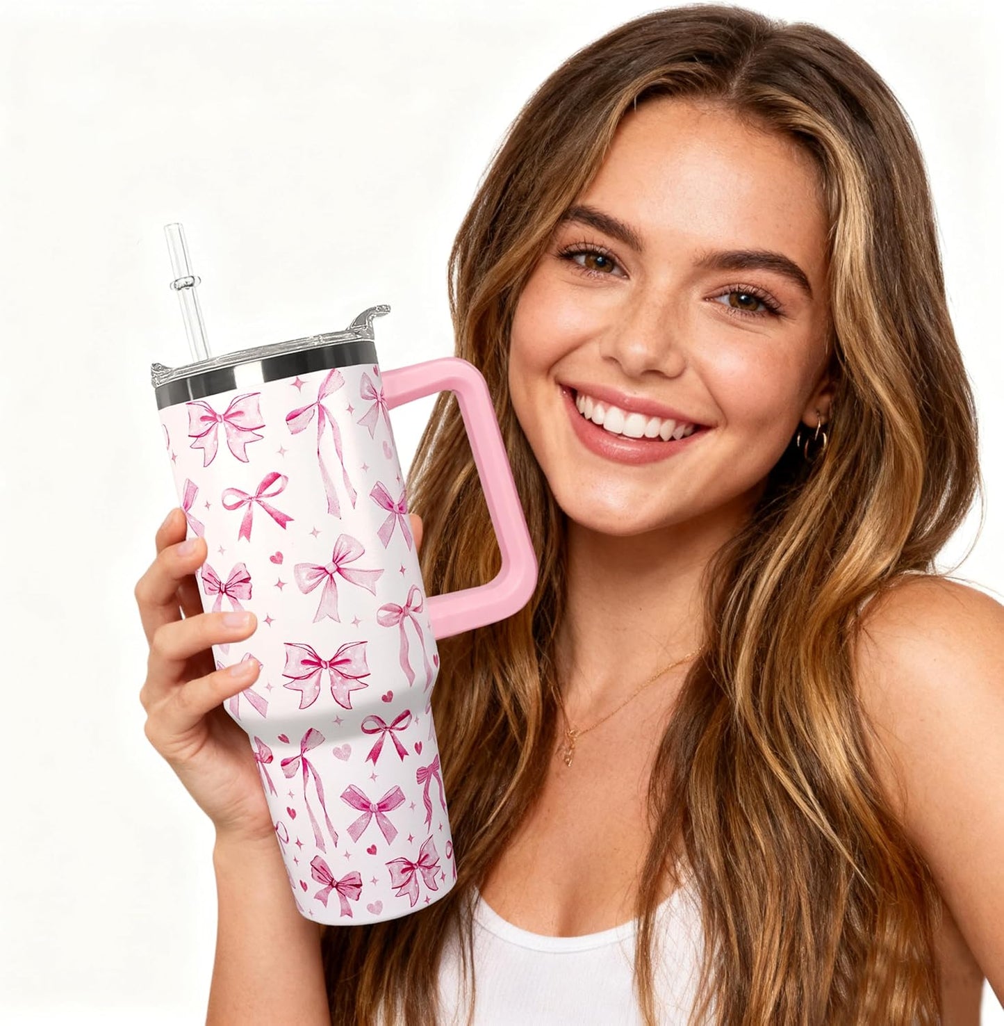 Ceovfoi 40 Oz Leopard & Zebra Print Tumbler With Handle, Lid & Straw - Insulated Travel Coffee Mug Water Bottle, Animal Print Gifts for Women Men