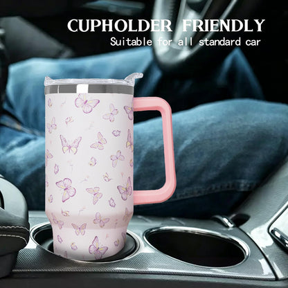 Ceovfoi 40 Oz Leopard & Zebra Print Tumbler With Handle, Lid & Straw - Insulated Travel Coffee Mug Water Bottle, Animal Print Gifts for Women Men
