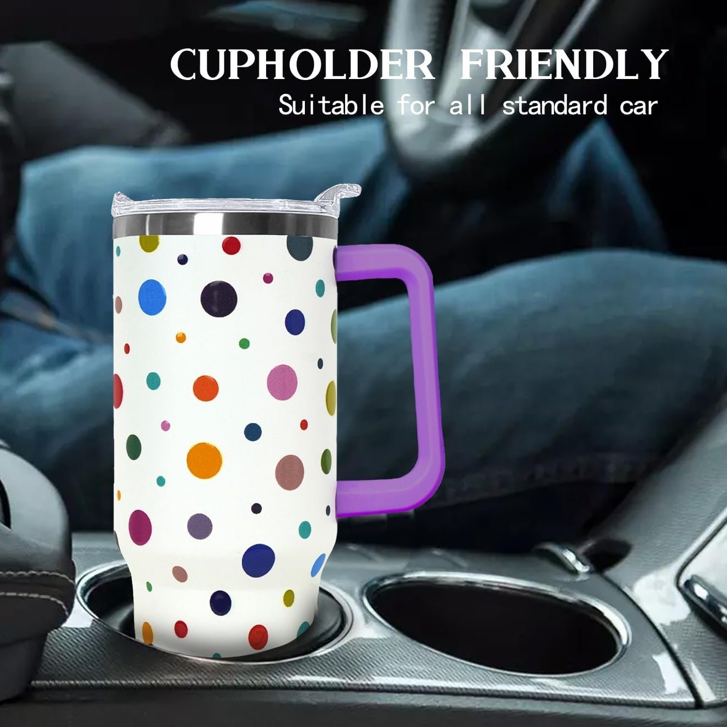 Ceovfoi 40 Oz Leopard & Zebra Print Tumbler With Handle, Lid & Straw - Insulated Travel Coffee Mug Water Bottle, Animal Print Gifts for Women Men