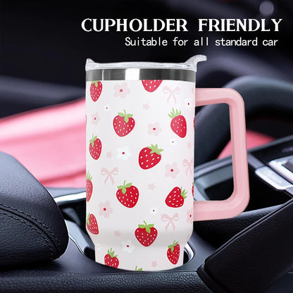 Ceovfoi 40 Oz Leopard & Zebra Print Tumbler With Handle, Lid & Straw - Insulated Travel Coffee Mug Water Bottle, Animal Print Gifts for Women Men