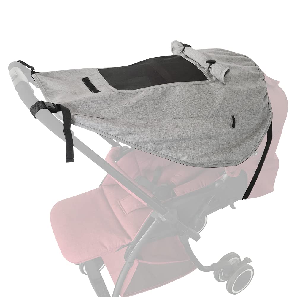 Pram Sunshade Sun Cover, Sun Shade Stroller for Baby, Universal Waterproof Stroller Sunshade Cover Anti-UV with Viewing Window for Stroller(Black)