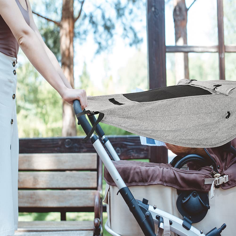 Pram Sunshade Sun Cover, Sun Shade Stroller for Baby, Universal Waterproof Stroller Sunshade Cover Anti-UV with Viewing Window for Stroller(Black)