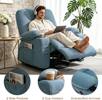 Rocking Recliner Chair for Nursery with Massage Heat, Beige