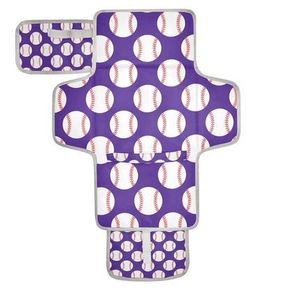 Sports Baseball Print Portable Diaper Changing Pad Pram