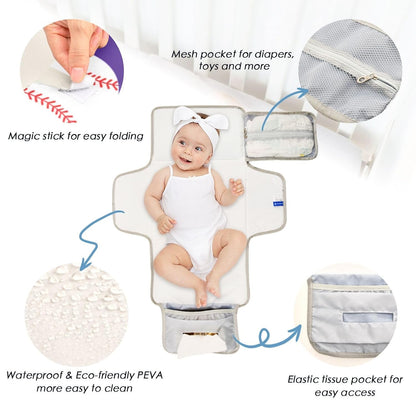 Sports Baseball Print Portable Diaper Changing Pad Pram