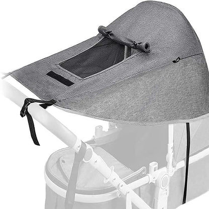 Universal Stroller Sun Shade Canopy Waterproof Baby Stroller Sun Protection Sunshade Parasol Sun Rain Shade Blackout Cover Awning (Black)